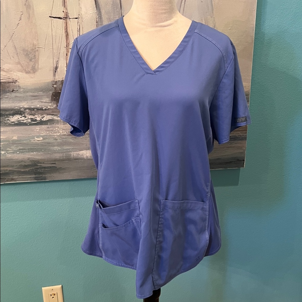 Med Couture Touch Ceil Blue Scrub Top, Large